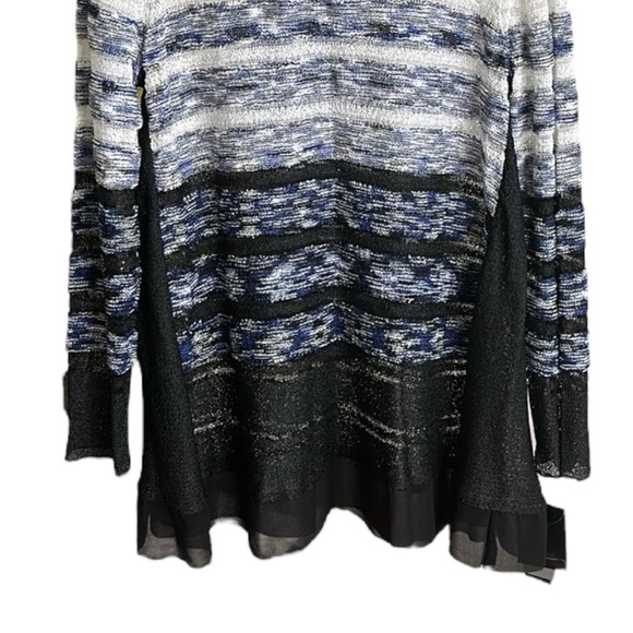 ALFANI Lightweight Ombre Stripe Semi-Sheer Sweater Tunic Sequined Casual Chic XL - Picture 2 of 14